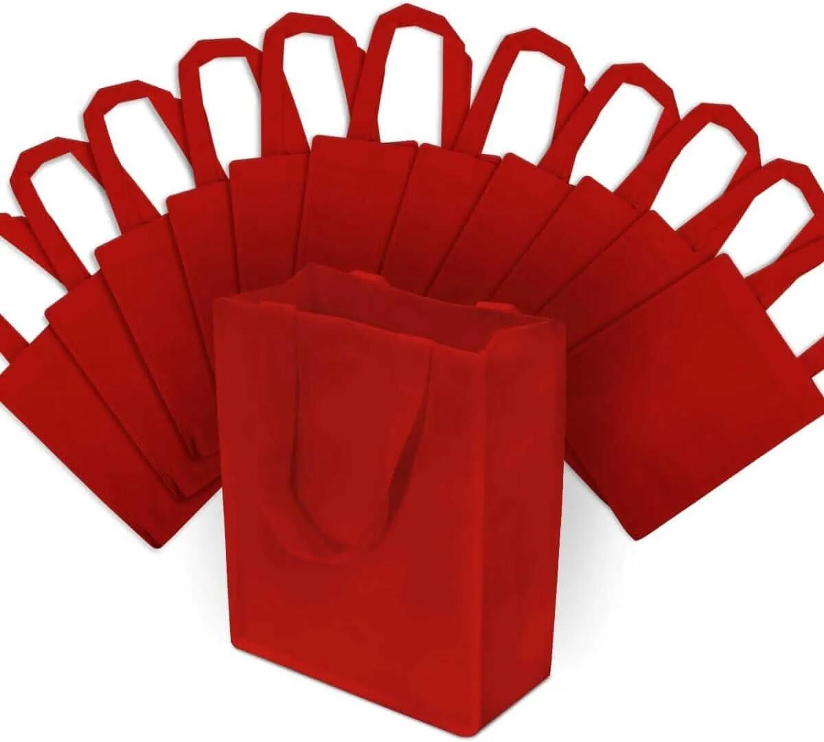 8x4x10 Small Red Sewn Reusable Fabric Bags