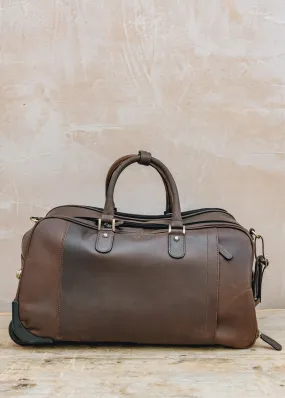 Albert Wheeled Weekender Trolley Bag in Mud