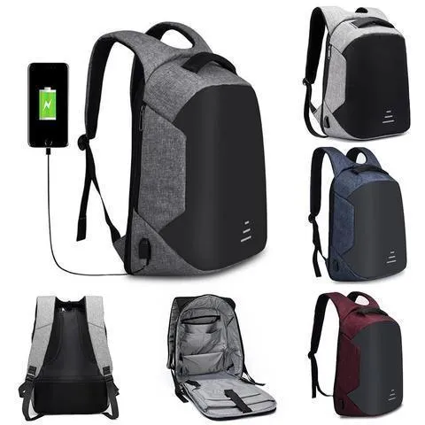 Anti-Theft Waterproof Laptop Backpack with External USB Charging Port