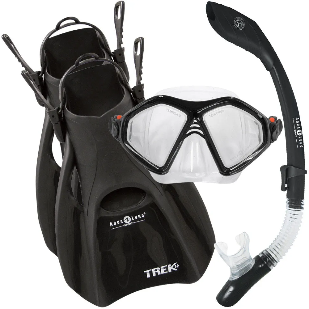 Aqua Lung Admiral 2 LX Mask Island Dry LX Snorkel Trek Fin Snorkel Set