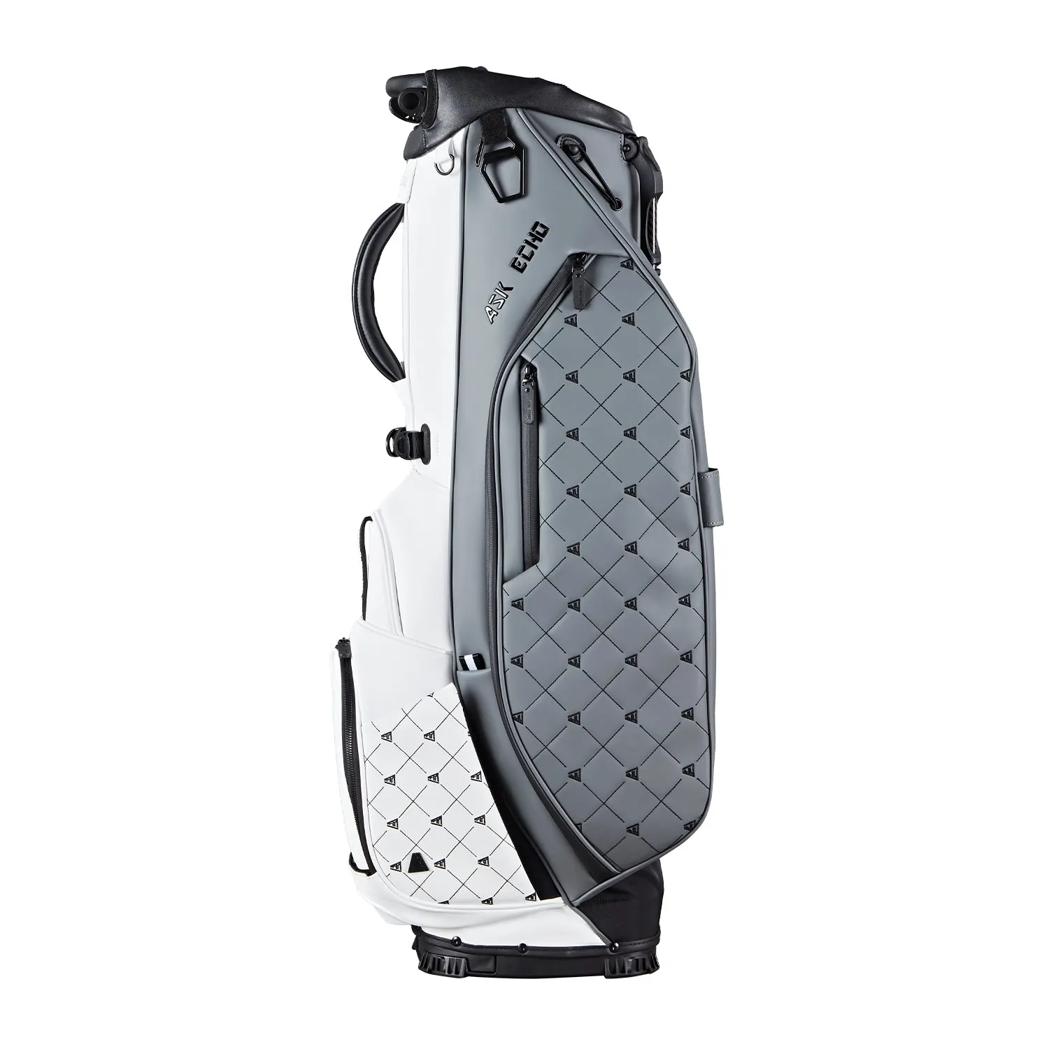 Ask Echo Golf Prestige-5 Way Compact Leather Stand Bag / Grey