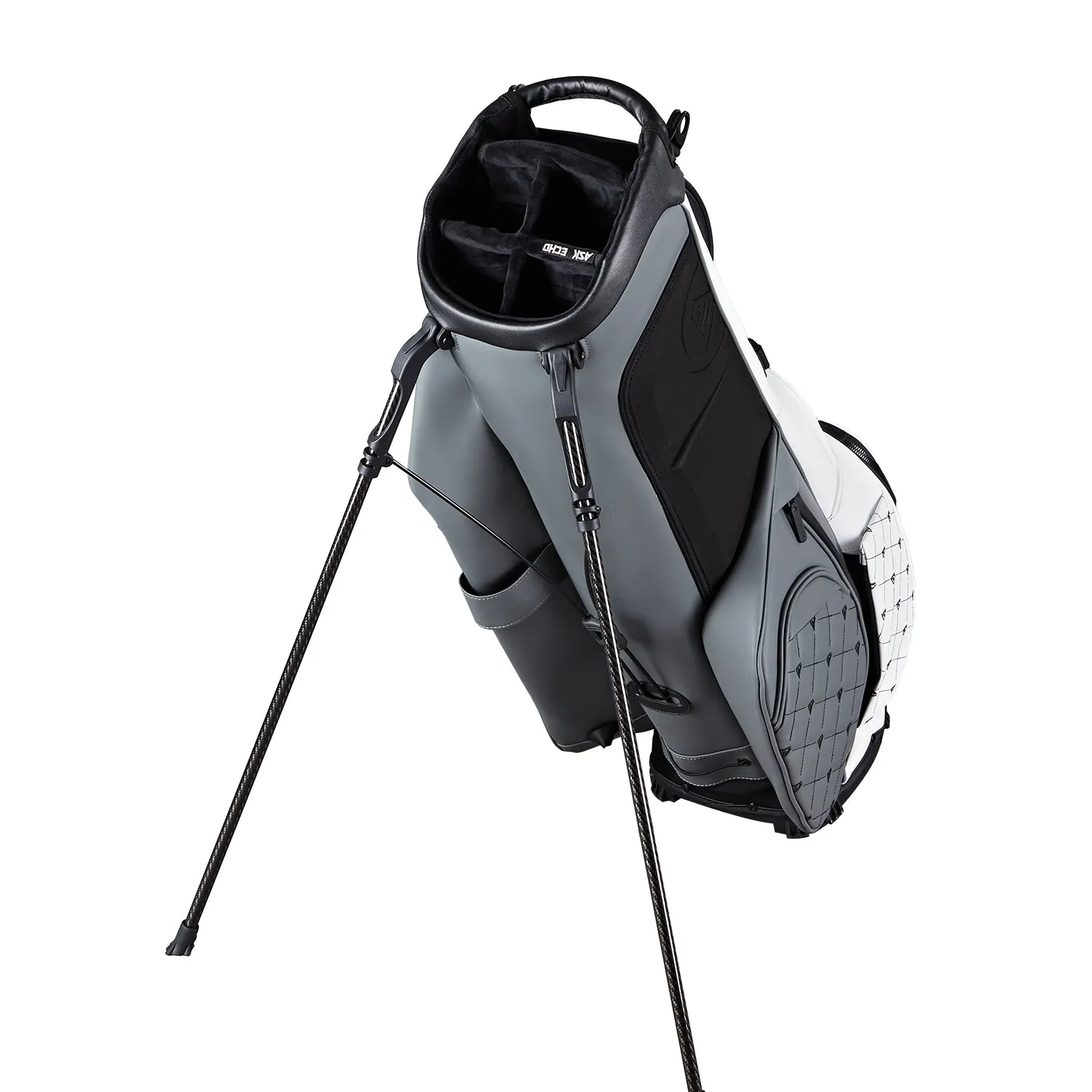 Ask Echo Golf Prestige-5 Way Compact Leather Stand Bag / Grey