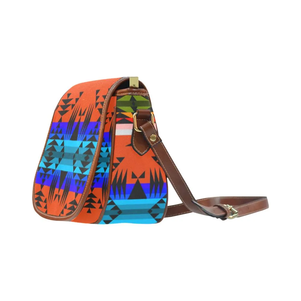 Between the Mountains Orange Saddle Bag/Small