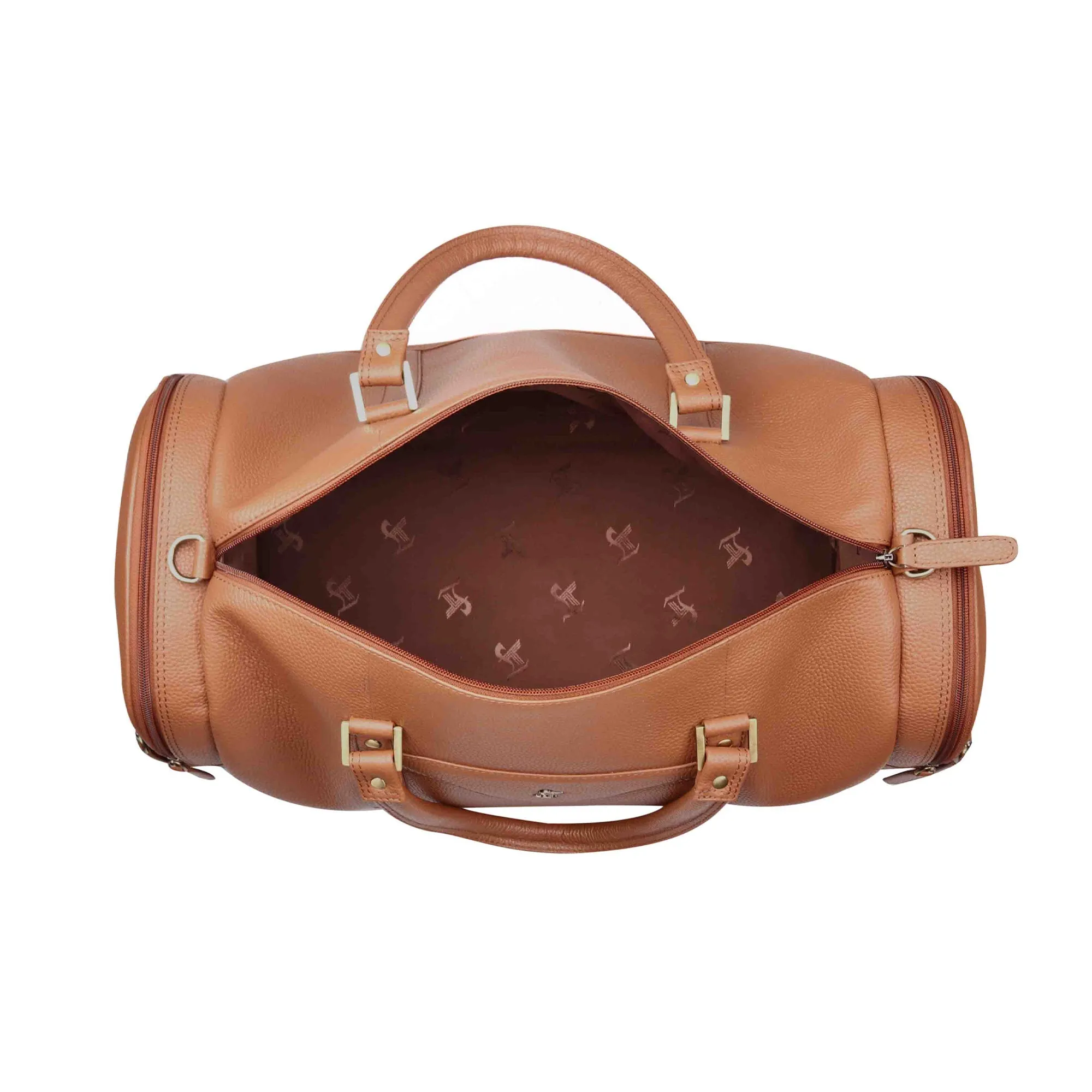 Bush Duffle Bag | Genuine Leather Travel Bag | Duffle Bag for Women | Color: Tan