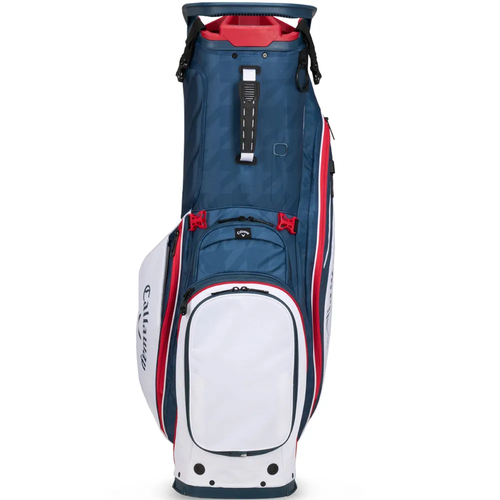 Callaway Fairway 14 Stand Bag - Navy Houndstooth/White/Red