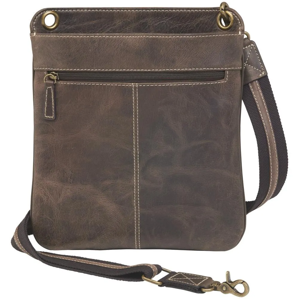 Concealed Carry Crossbody Shoulder Flat Bag Brown