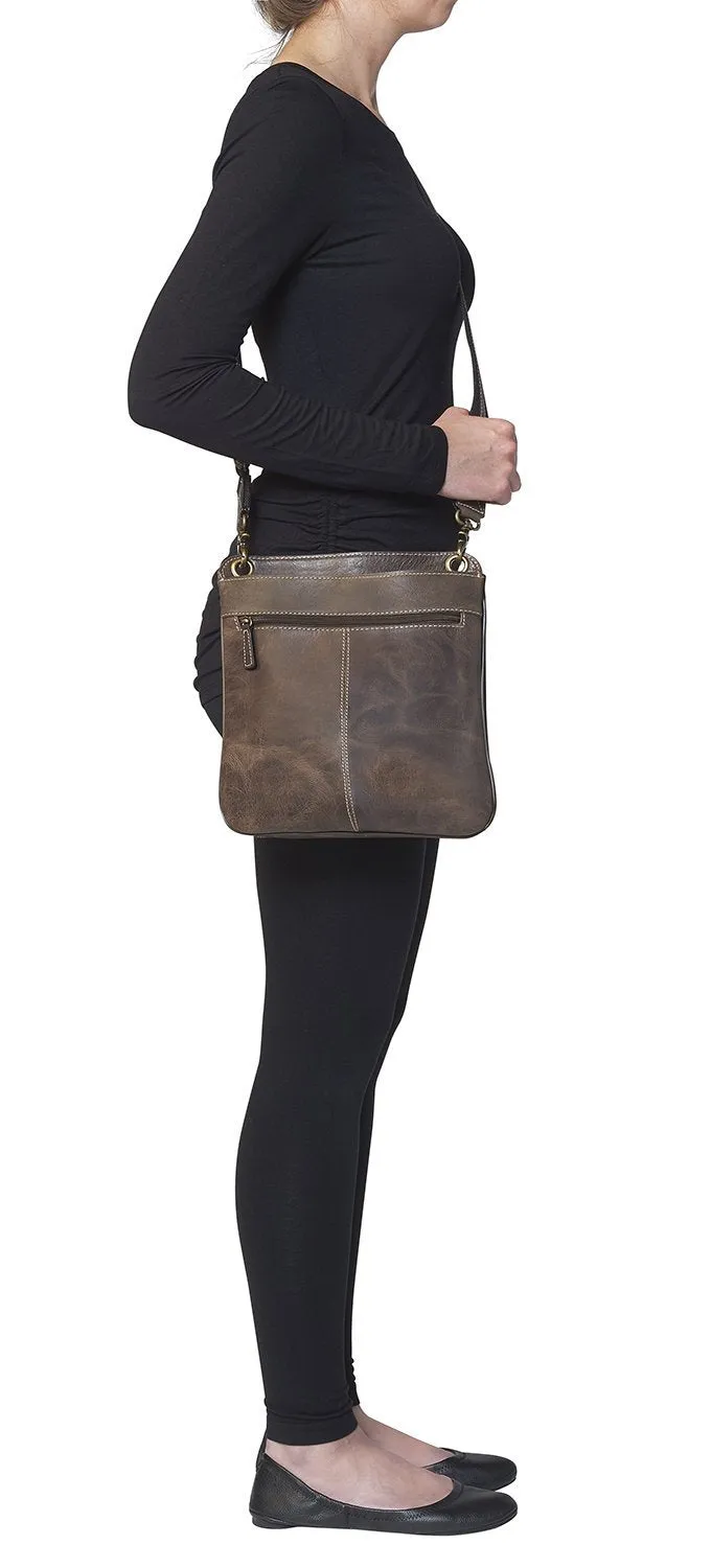 Concealed Carry Crossbody Shoulder Flat Bag Brown