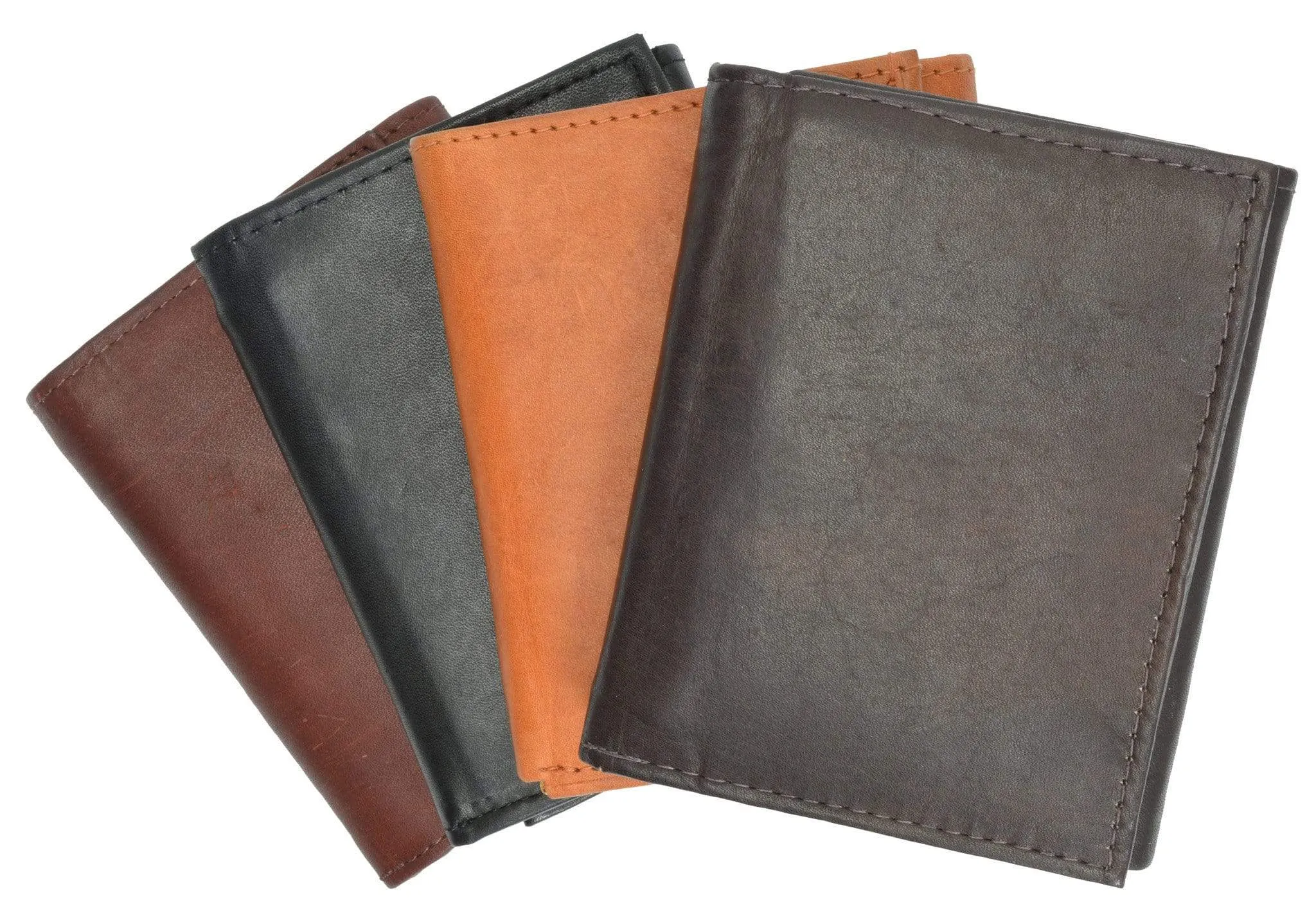 Cowhide Leather Removable Flap Card ID Holder Trifold Wallet 1955 CF