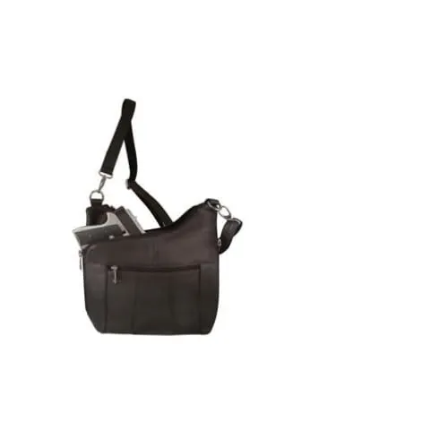 Cross Panel Leather Quick Draw Lockable Crossbody