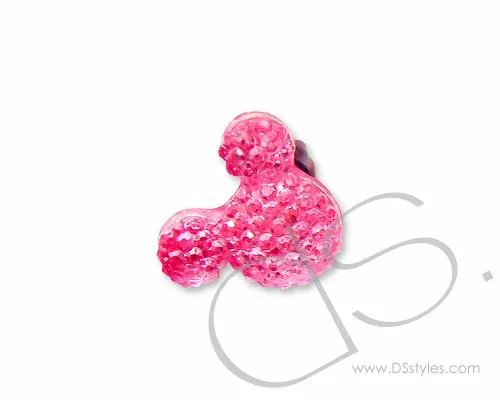 Crystal Bear Headphone Jack Plug -Pink