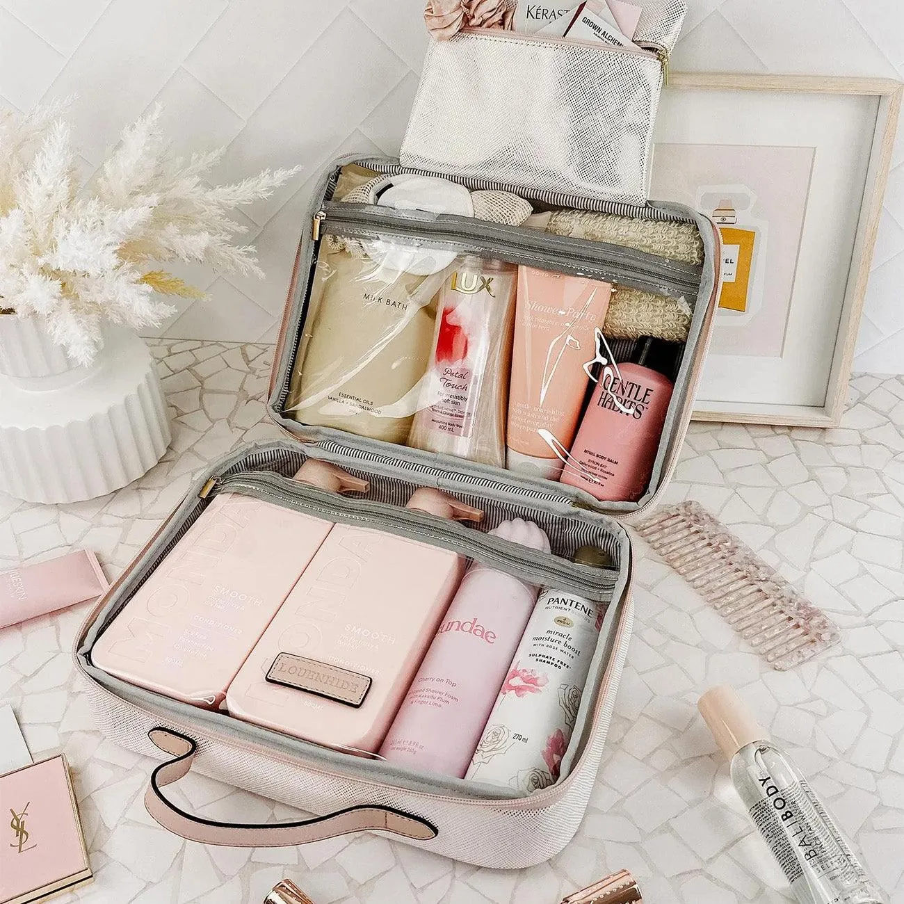 Emma Cosmetic Case | Metallic Nude