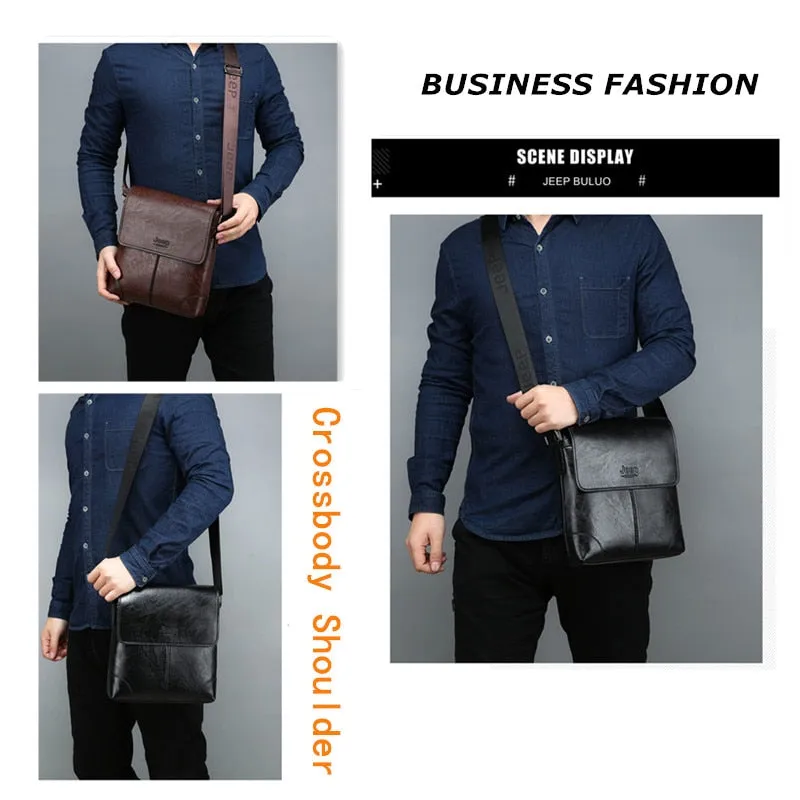 Fashion Men's Handbag Shoulder Bag Vintage PU Leather Retro Messenger Bag Stylish Casual Male Crossbody Shoulder Bags