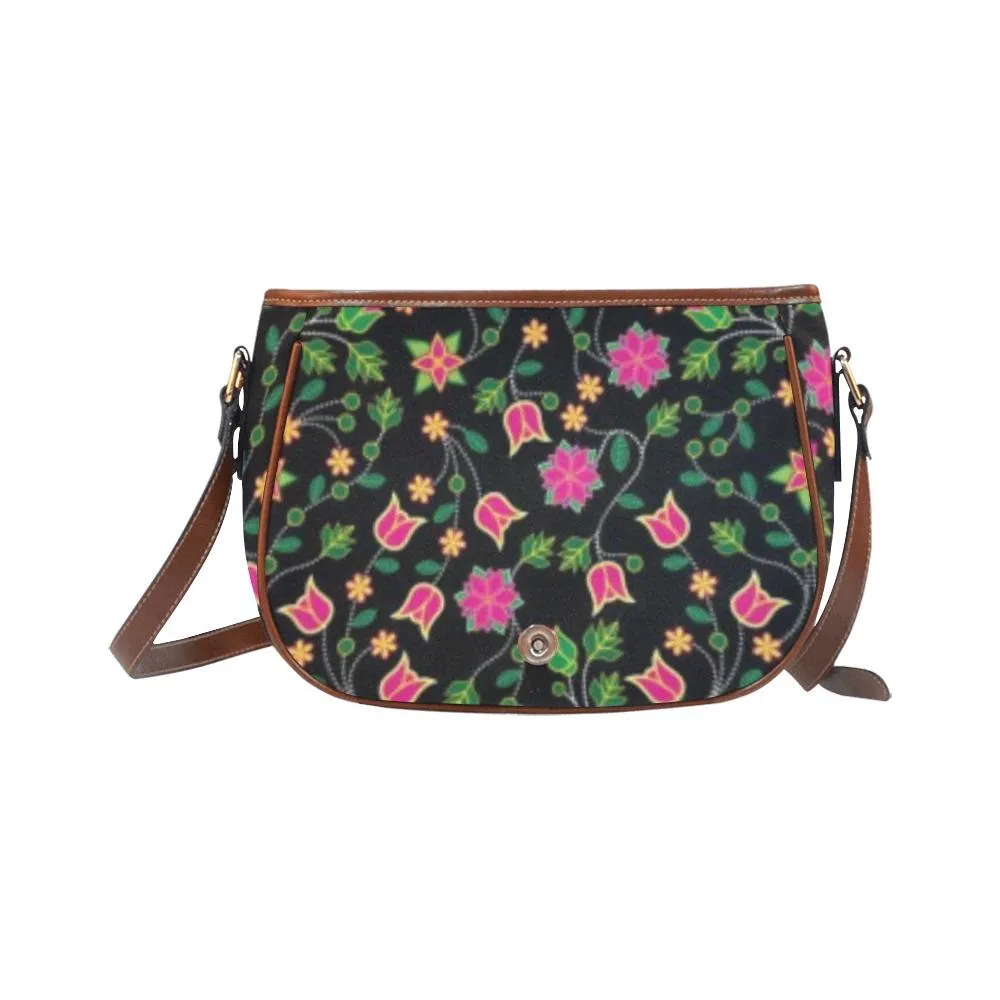 Floral Bearpaw Pink and Yellow Saddle Bag/Large