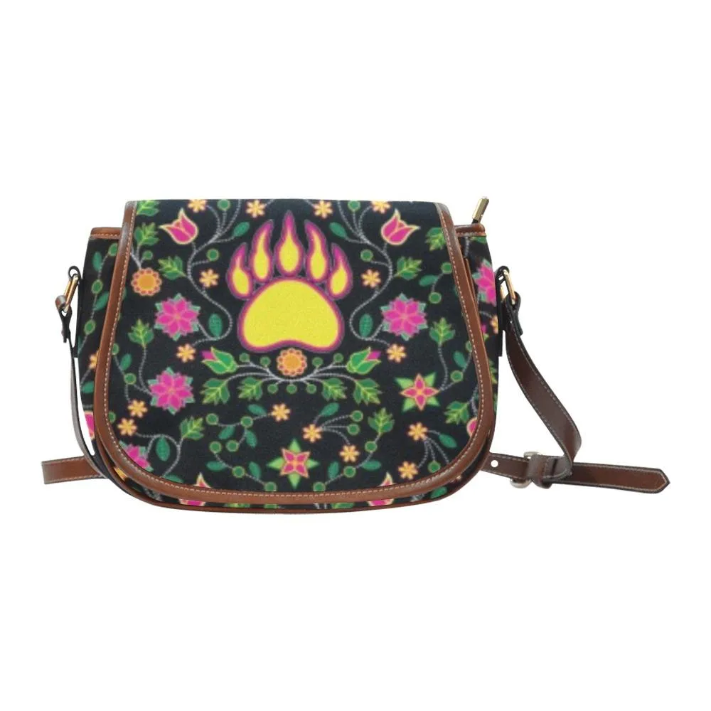 Floral Bearpaw Pink and Yellow Saddle Bag/Large