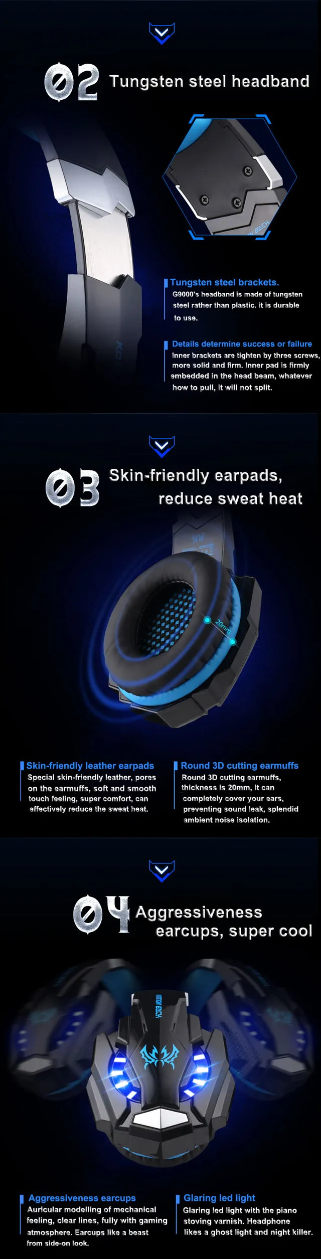 Gaming Headphone USB 3.5mm AUX PC Headset