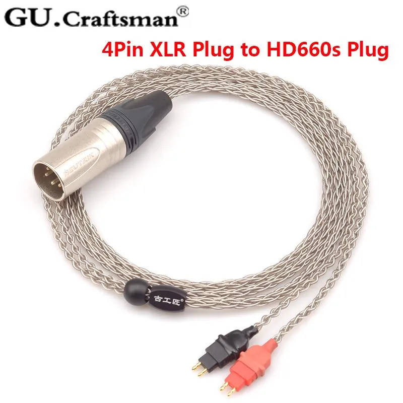 GUCraftsman 6n silver HD600 HD650 HD660s Headphone upgrade Cables 4.4/2.5mm balance