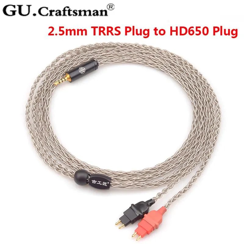 GUCraftsman 6n silver HD600 HD650 HD660s Headphone upgrade Cables 4.4/2.5mm balance