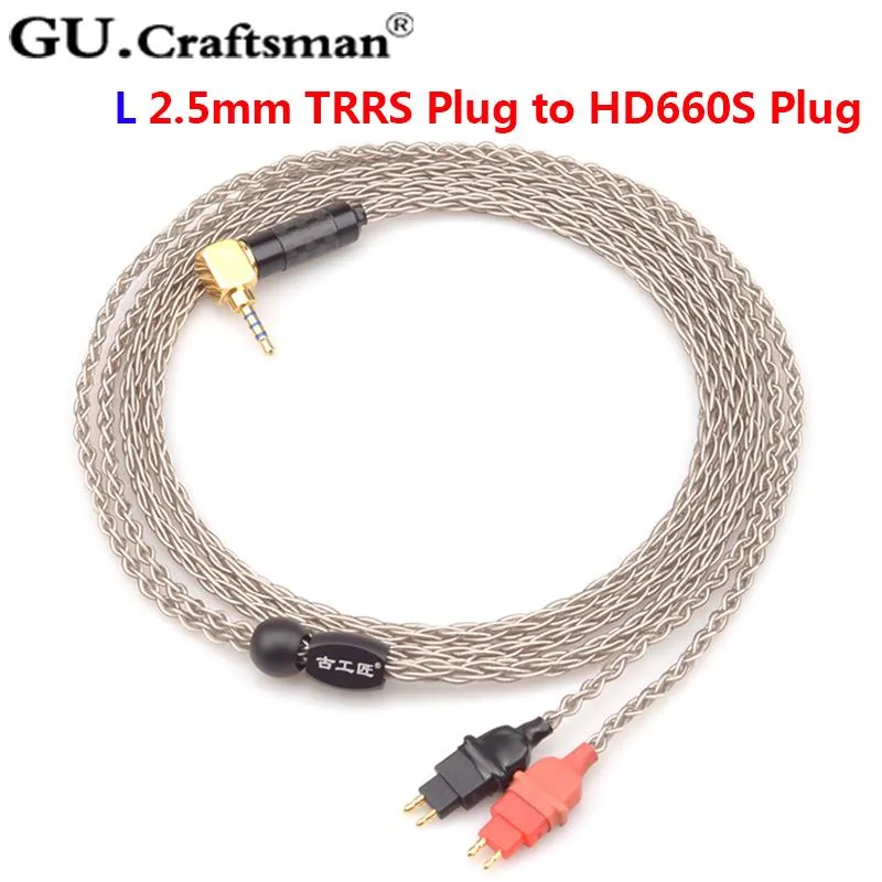 GUCraftsman 6n silver HD600 HD650 HD660s Headphone upgrade Cables 4.4/2.5mm balance