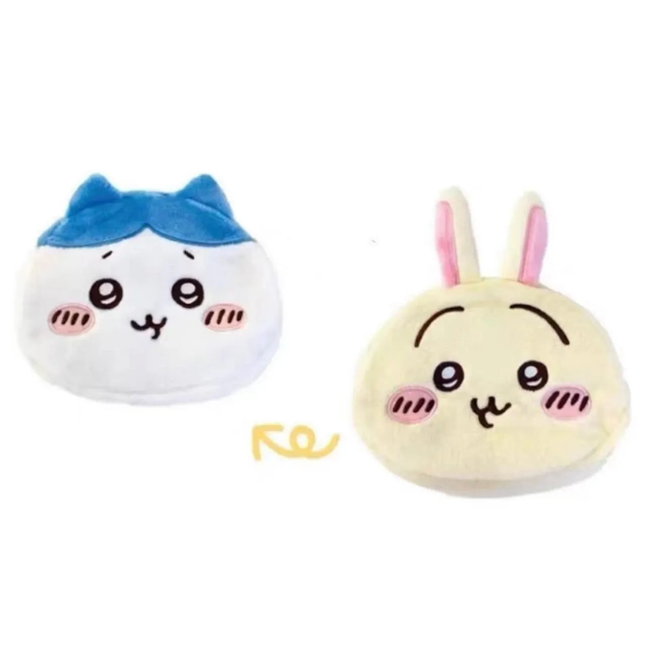 Japanese Cartoon Chiikawa Double Face Make Up Bag | ChiiKawa Hachiware Usagi - Kawaii Plush Doll Purse Bag