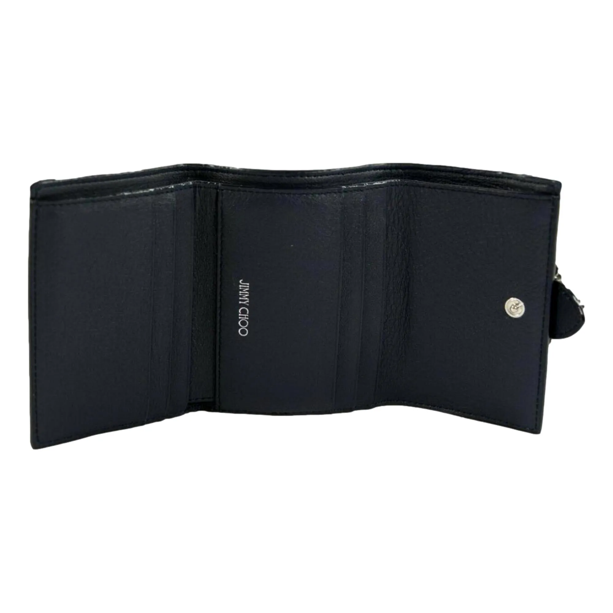 Jimmy Choo Cheri Dark Blue Leather Trifold Walllet