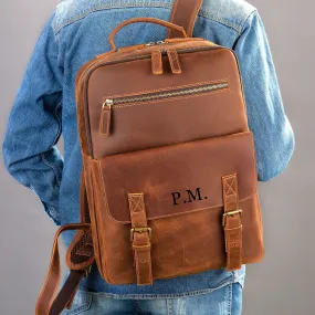 Leather City Backpack, Ideal for Commuting, Travel, Work, High Quality Craftsmanship