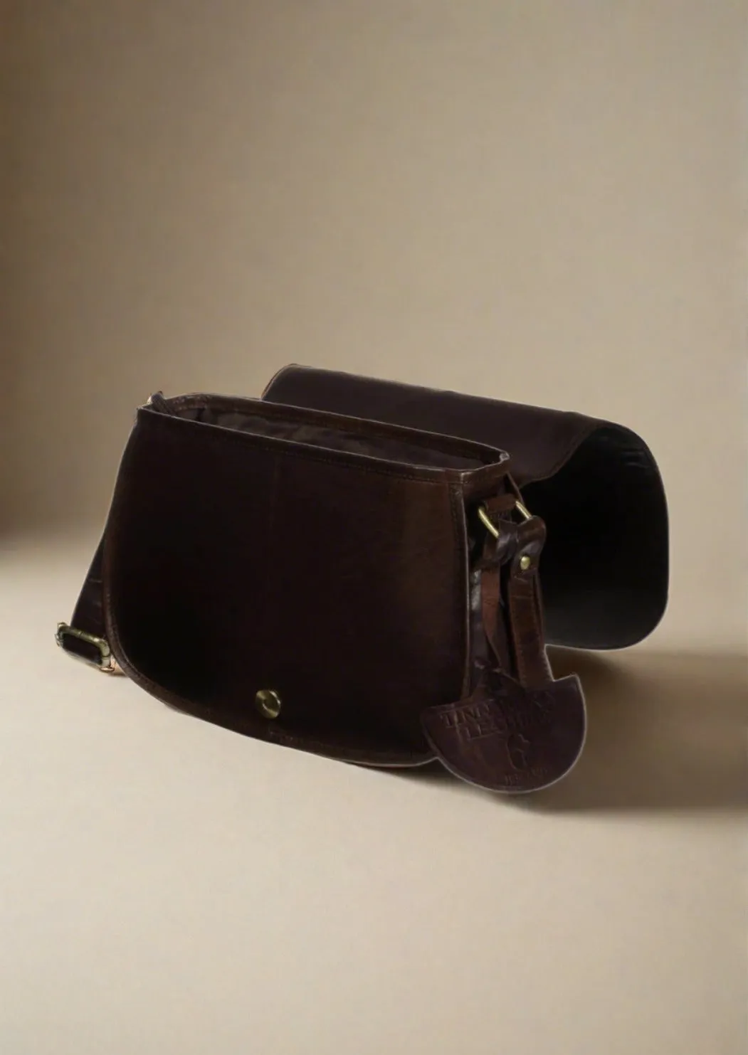 Luxury Irish Leather Saddle Bag - Brown