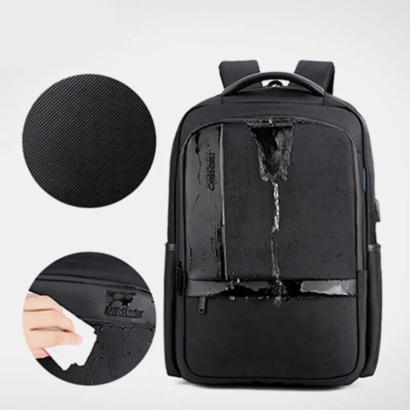 Men Large Capacity Waterproof Backpack Handbag With USB Charging Port & Audio