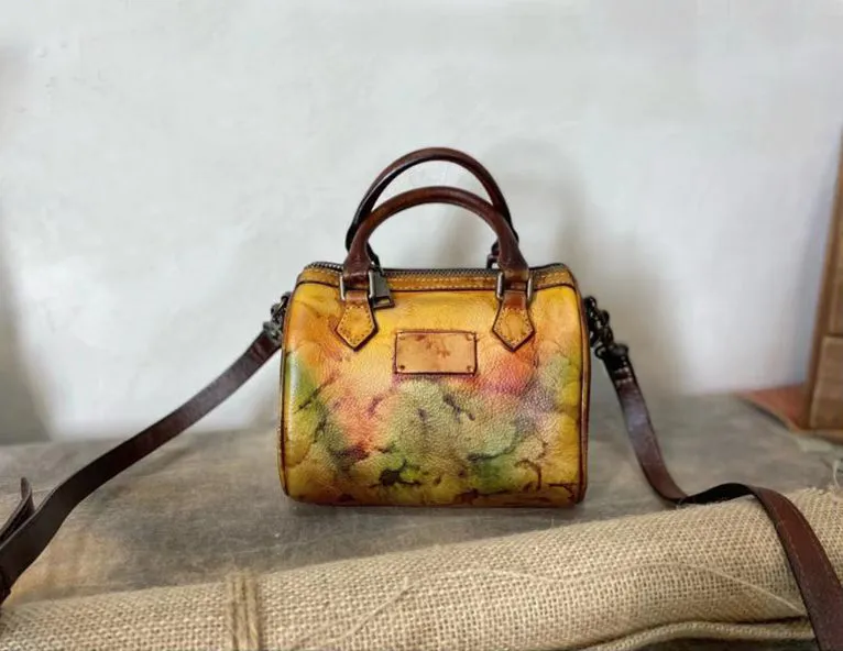 Mini Black Leather Shoulder Handbag Purse Leather Crossbody Purse