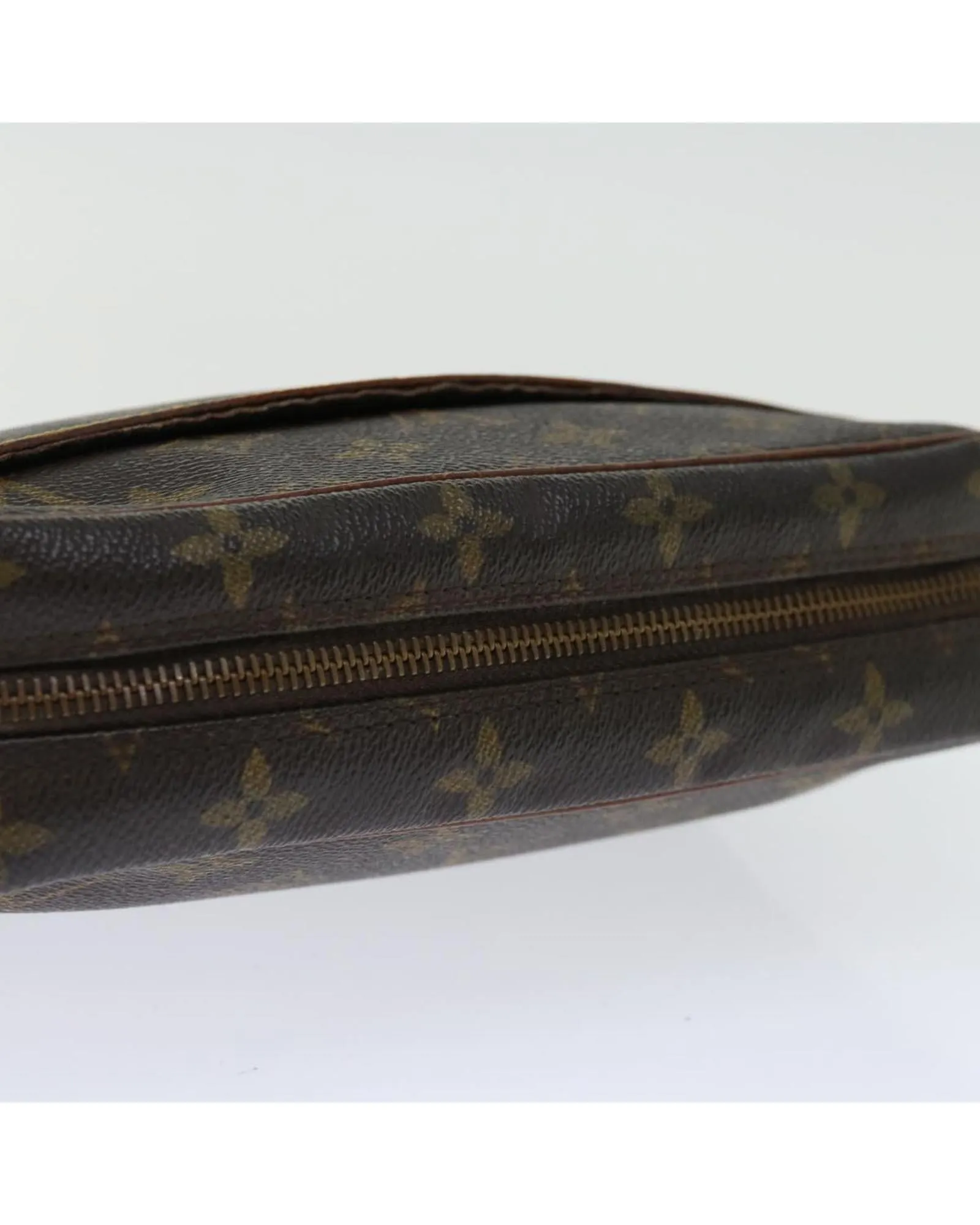 Monogram Canvas Clutch Bag with Surface Rubbing and Scratches