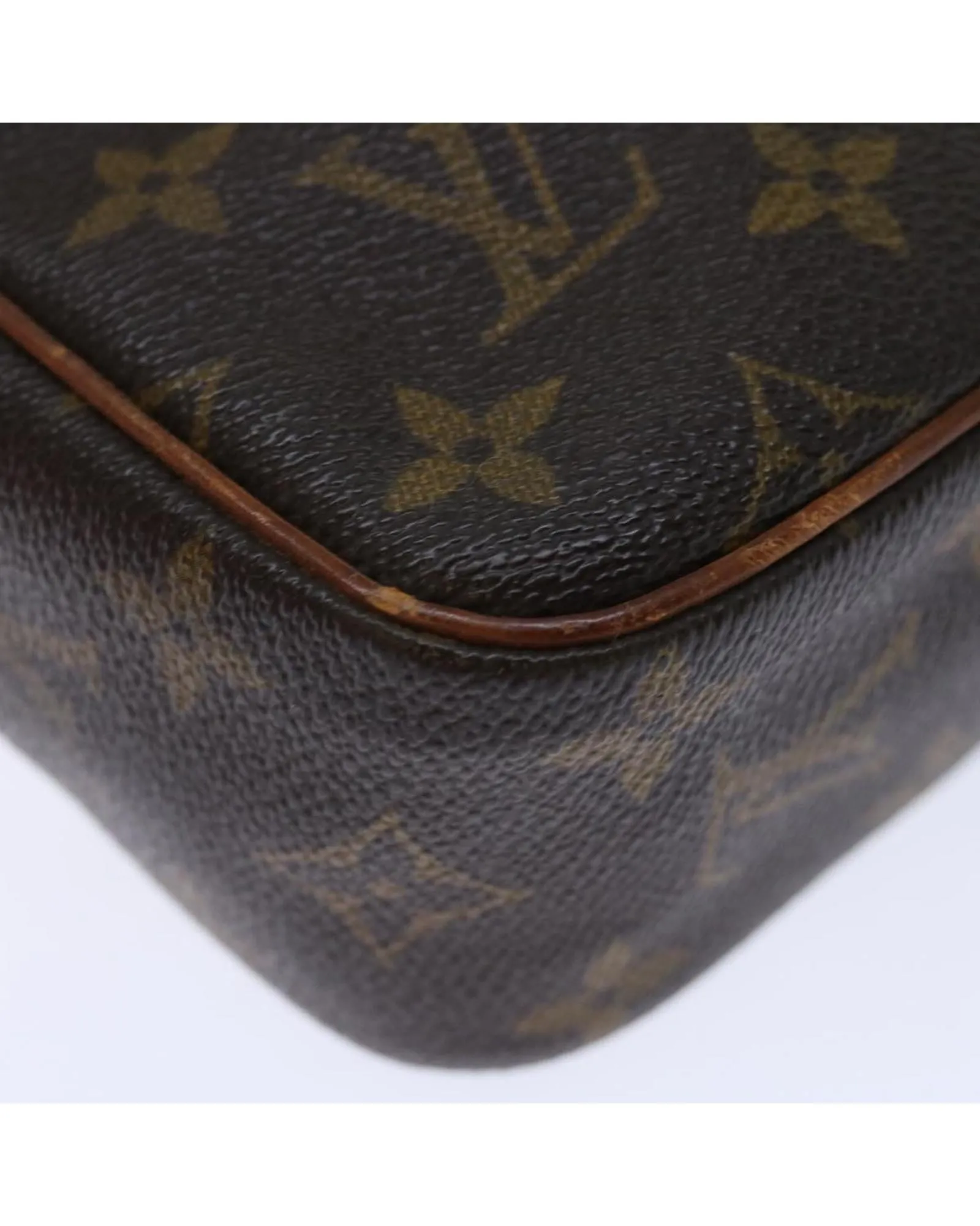 Monogram Canvas Clutch Bag with Surface Rubbing and Scratches