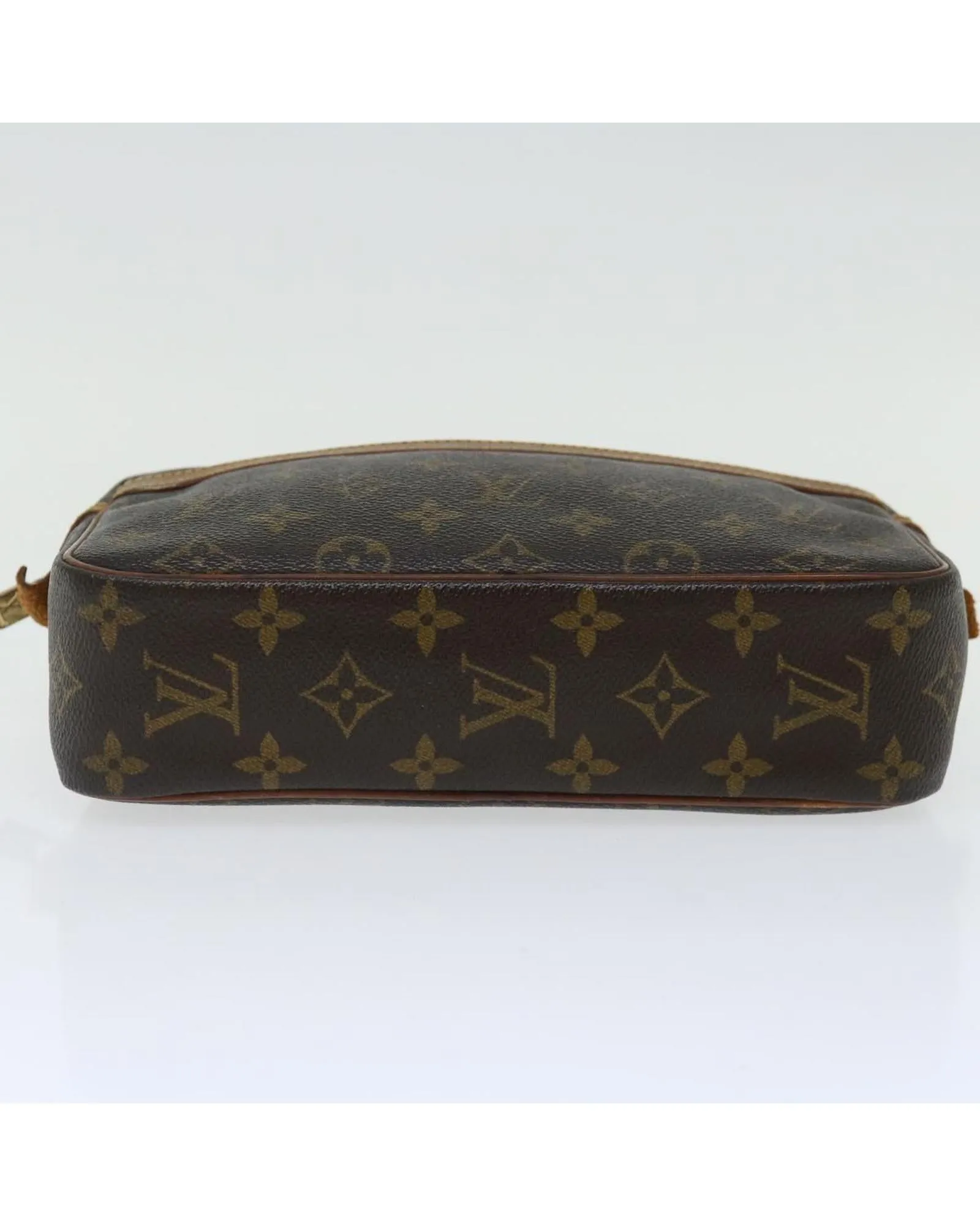 Monogram Canvas Clutch Bag with Surface Rubbing and Scratches