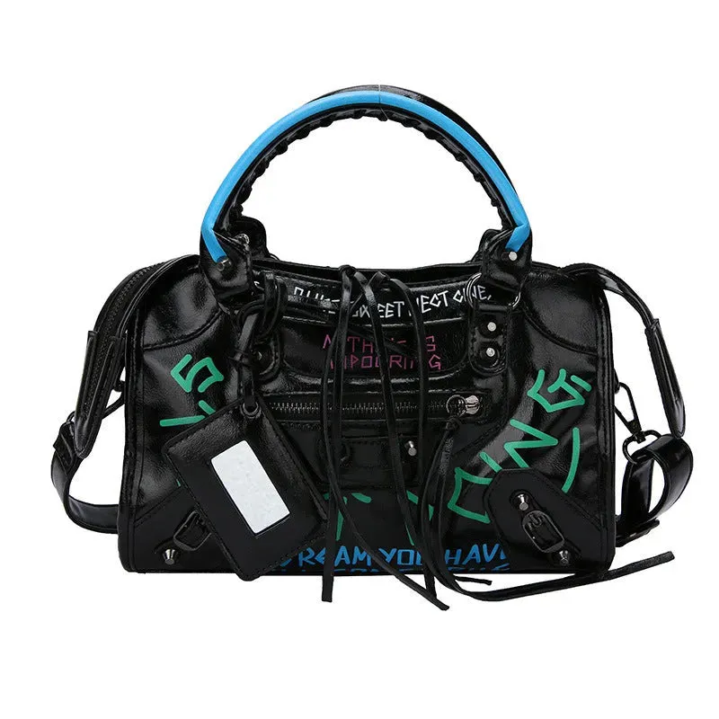 New Graffiti Handbag Personality Tassel Women