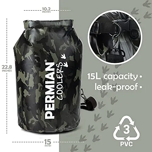 PERMIAN Portable Cooler Bag Roll Top Green 15L