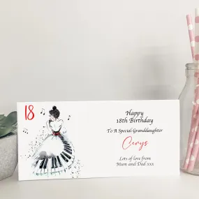 Personalised Birthday Gift Wallet Piano