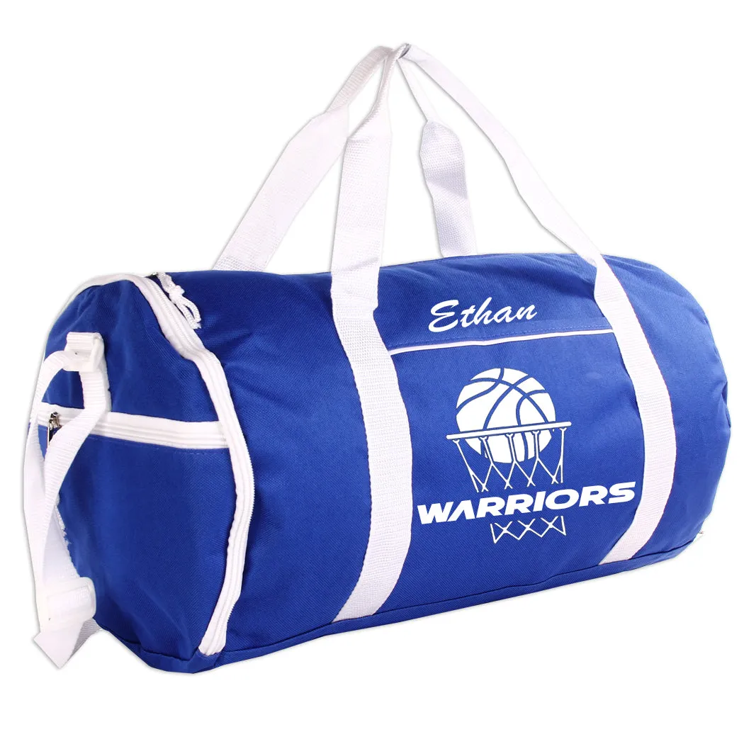 Personalized Sport/Gym Roll Duffel Bag - Basketball (Available in 4 Colors)