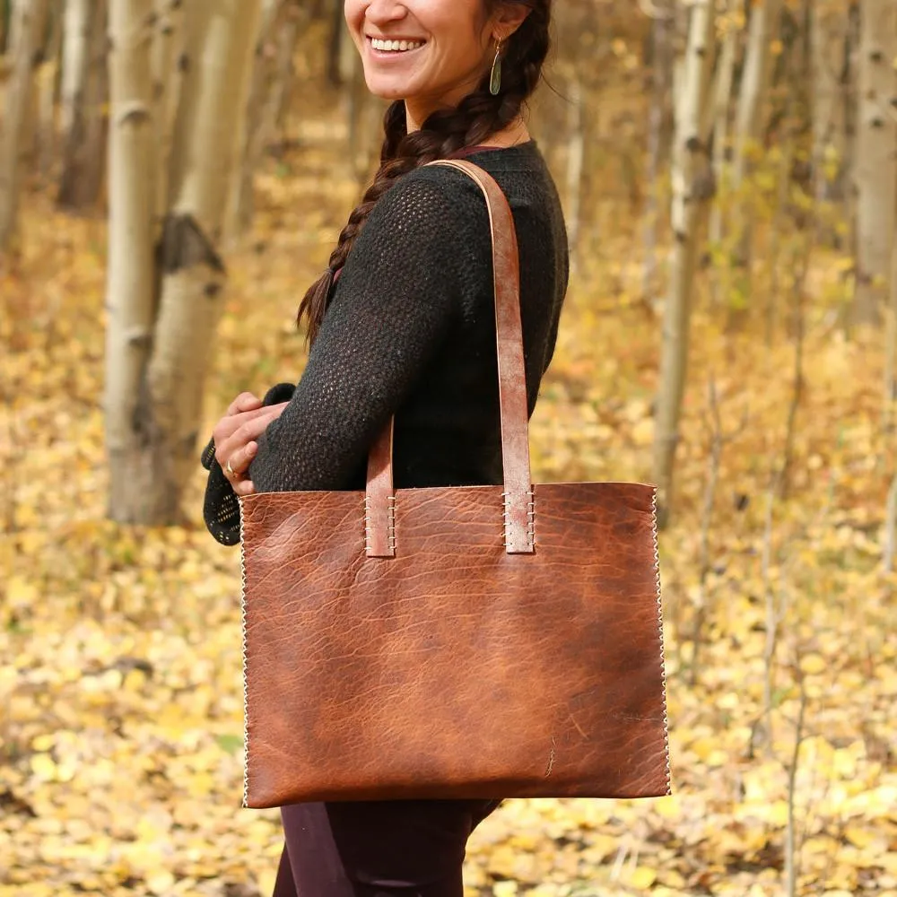 "Singer" Leather Bags with Coconut Birch Strap