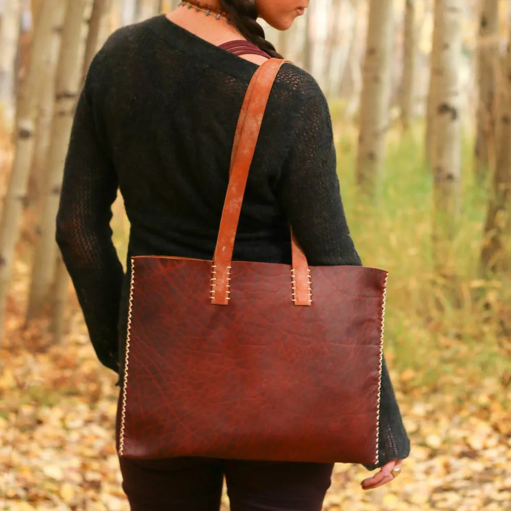 "Singer" Leather Bags with Coconut Birch Strap