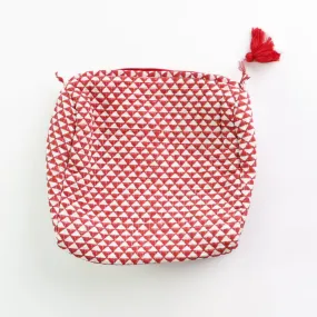 Red Triangle Cosmetic Bag | Large