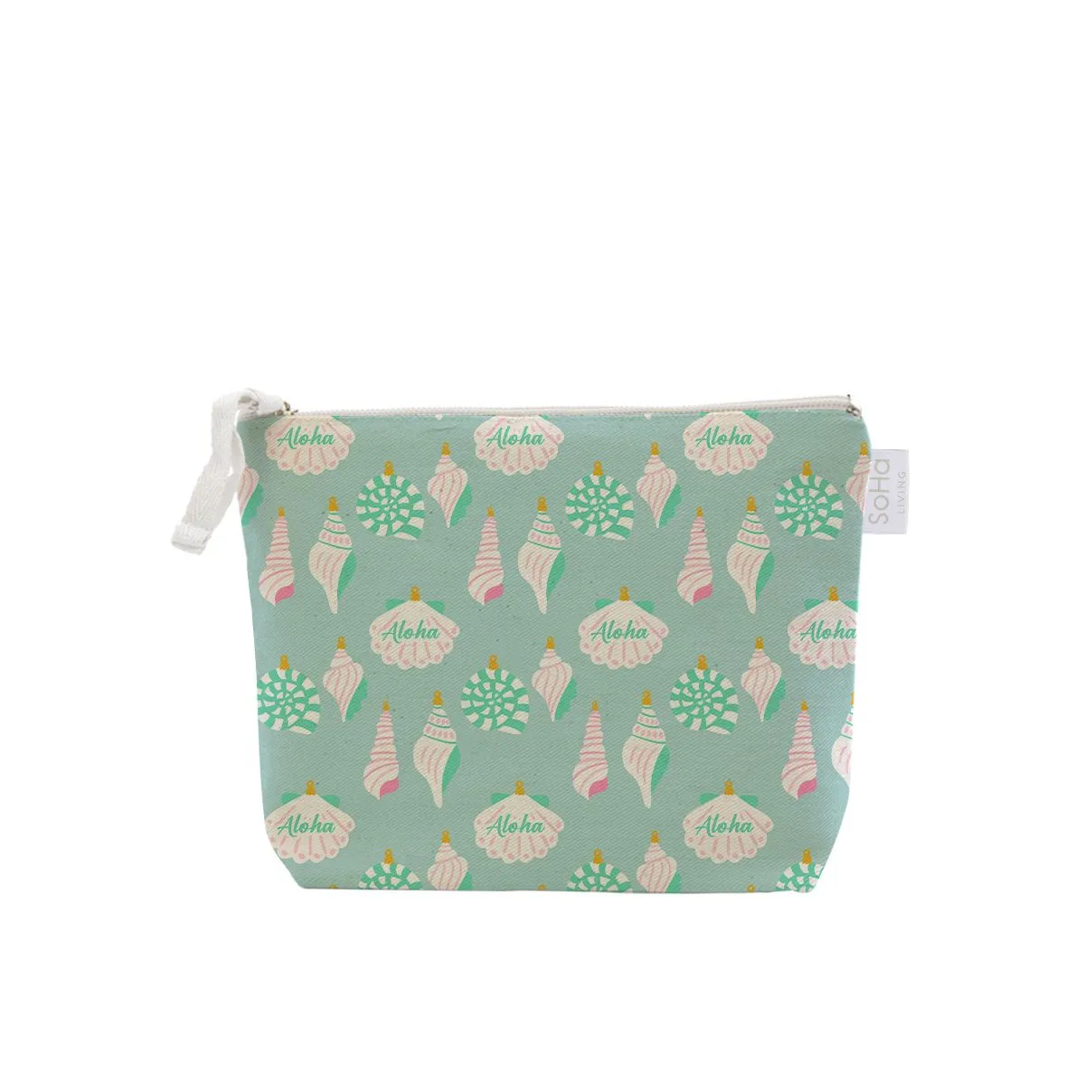 Seashells Ornaments Mint Green, Cosmetic Bag Small