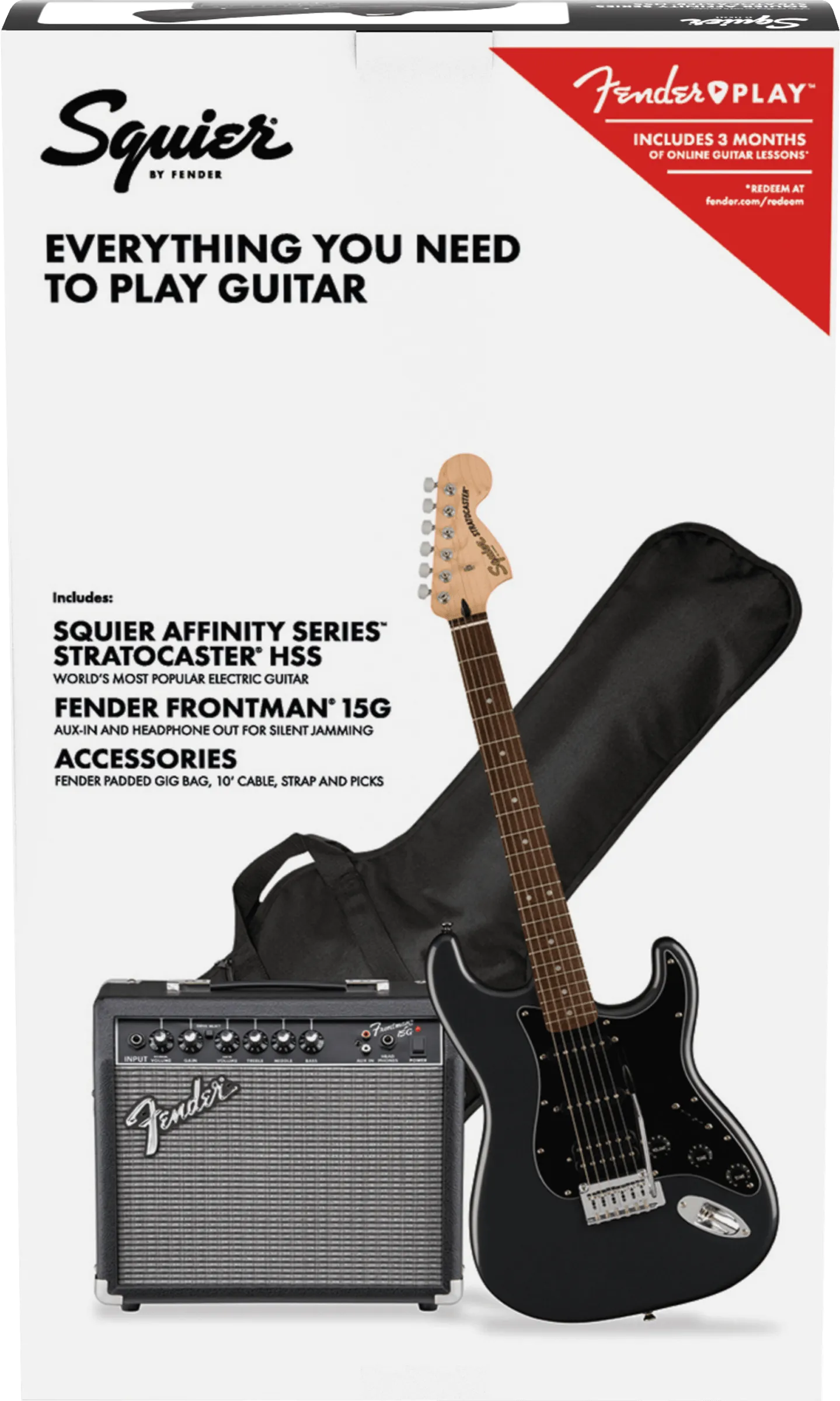 Squier Affinity Series Stratocaster HSS Pack Charcoal Frost Metallic