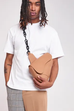 Tan Vegan Leather Saddle Bag