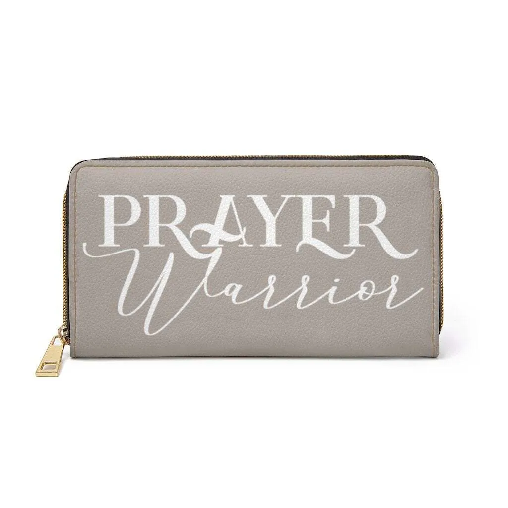 Uniquely You Womens Wallet - Zip Purse / Taupe & White Prayer Warrior