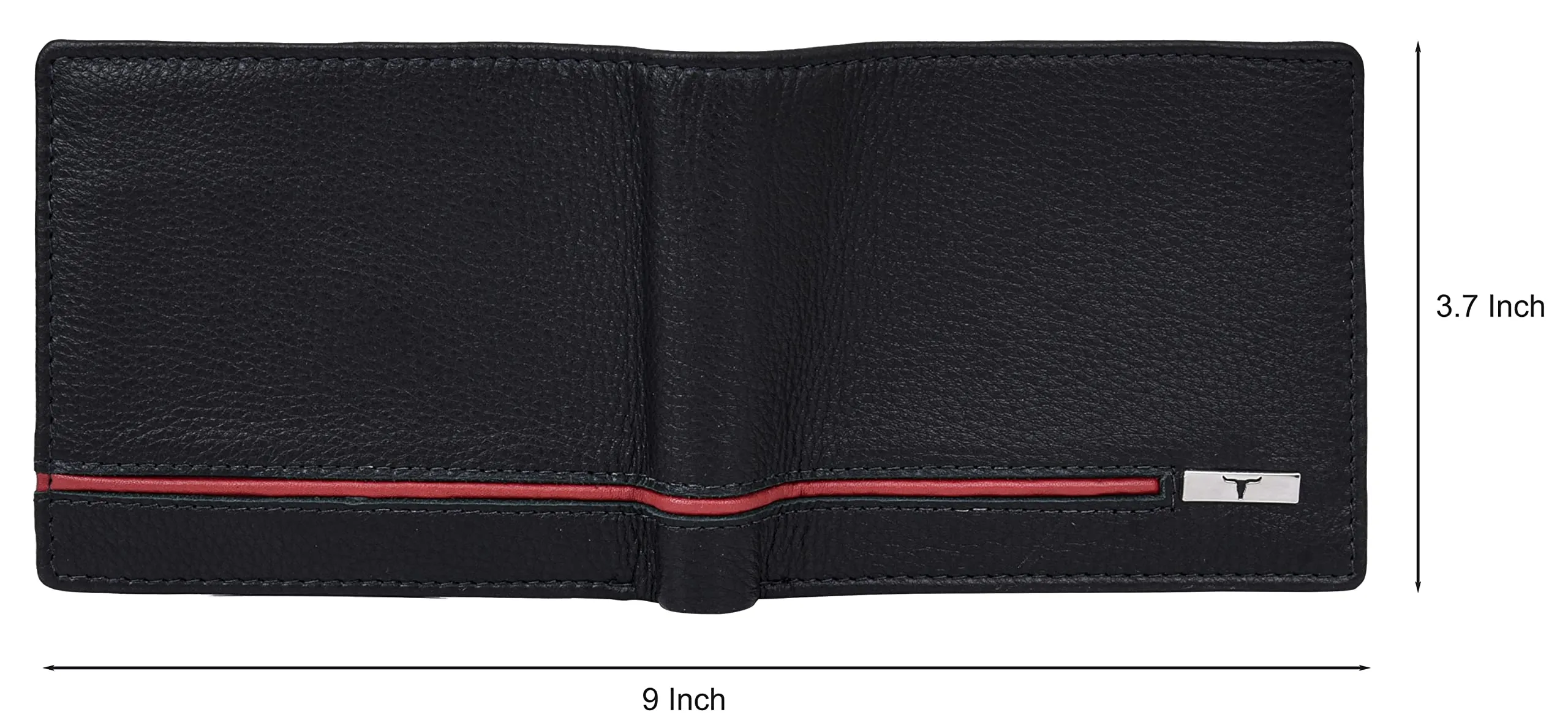 URBAN FOREST Stag Black/Red Leather Wallet for Men