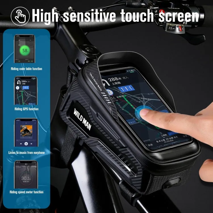 WILD MAN M20 Outdoor Cycling Bicycle Phone Touch Screen Waterproof Front Beam Bag(Green)