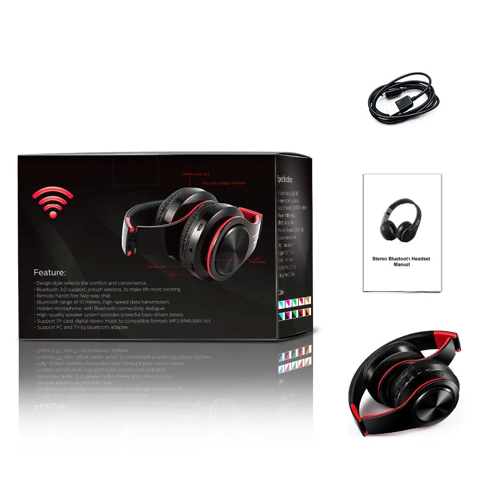 Wireless Bluetooth Headphone - support SD card with mic