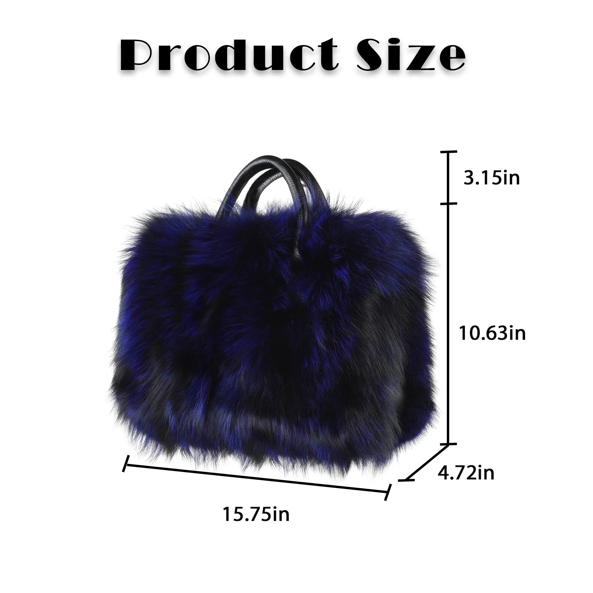 Women's Winter Fur Bag Silver Fox Handbag Leather Ladies Shoulder Bag