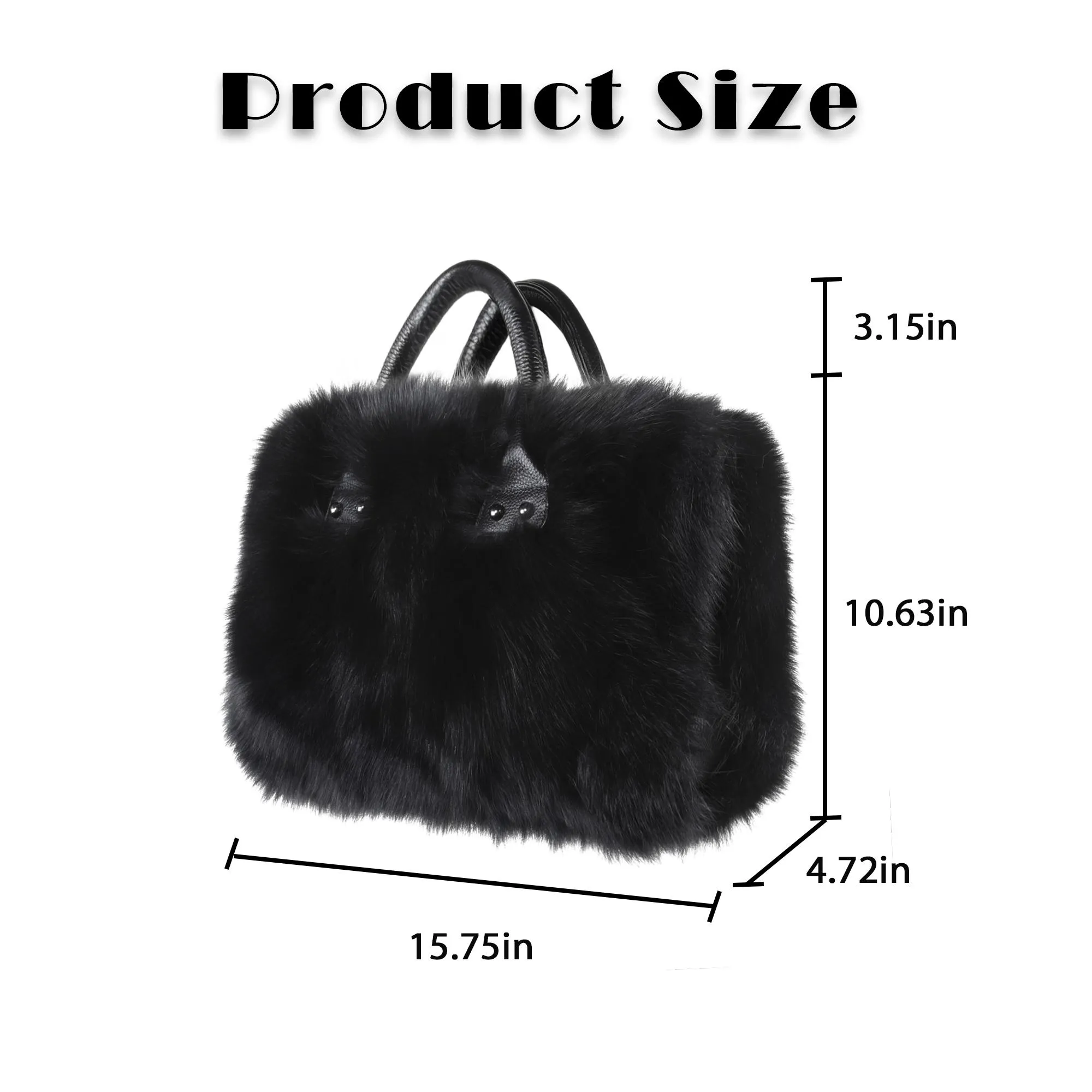 Women's Winter Fur Bag Silver Fox Handbag Leather Ladies Shoulder Bag