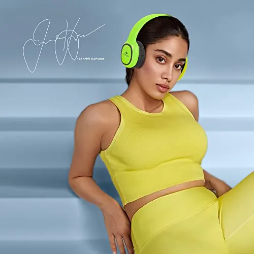 ZEBRONICS Thunder Bluetooth Wireless On Ear Headphone FM, mSD, 60hrs Playback with Mic (Neon Yellow)